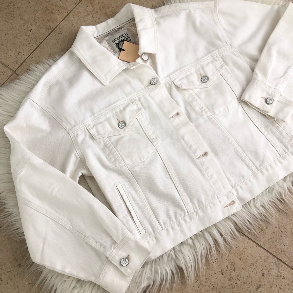 NWT Scotch & Soda 100% Cotton Off-White Denim Jacket XL Retail $178